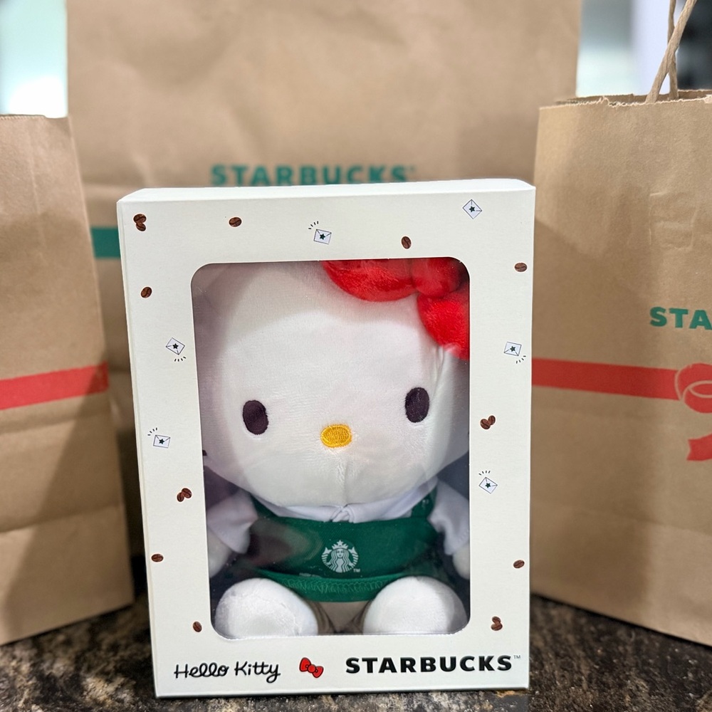 NEW Limited Edition 2025 Hello Kitty Starbucks Plush Toy *sold out in stores*